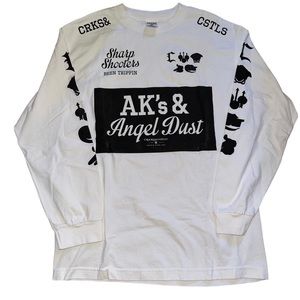 Crooks and Castles white long sleeve w/ graphics